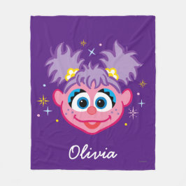 アビースマイル顔 |名前の追加 フリースブランケット