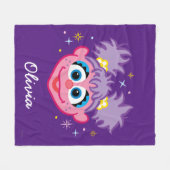 アビースマイル顔 |名前の追加 フリースブランケット (正面(横))