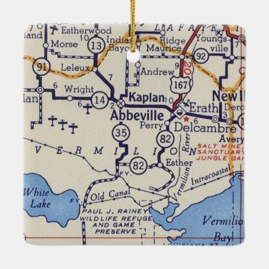 アビービルヴィンテージの地図 セラミックオーナメント (裏面)