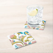 アビーフローラタイル – 春の花 スクエアペーパーコースター (インサイチュ)