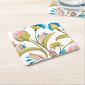 アビーフローラタイル – 春の花 スクエアペーパーコースター (アングル)