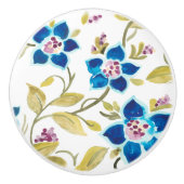 アビーフローラタイル – 青開花 セラミックノブ (正面)