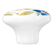 アビーフローラタイル – 青開花 セラミックノブ (側面)