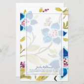 アビーフローラタイル-青開花 便箋 (正面/裏面)