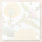 アビーフローラタイル – 黄色の花 ガラスコースター (裏面)