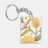 アビーフローラタイル – 黄色の花 キーホルダー (正面左)