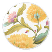 アビーフローラタイル – 黄色の花 セラミックノブ (正面)