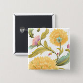 アビーフローラタイル – 黄色の花 缶バッジ (正面&裏面)