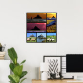 アビーモンサンミッシェルモザイク ポスター (ホームオフィス)