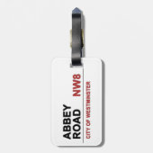 アビーロードロンドンイングランド – ヴィンテージ ラゲッジタグ (裏面縦)