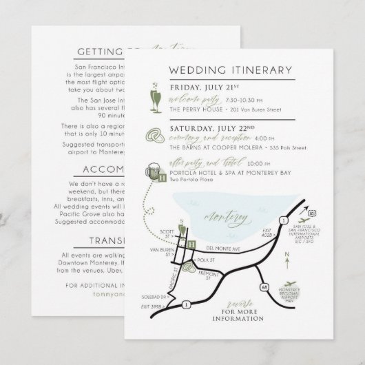 アビー専用 カスタムマップ招待状 封入カード エンクロージャーカード (正面/裏面)