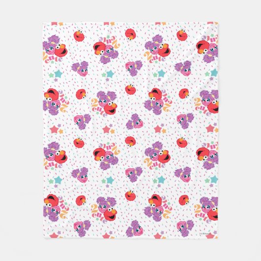 アビー&エルモ2かわいい柄 フリースブランケット (正面)