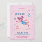 アビー・カダビー セサミストリート 誕生日パーティー 招待状 (正面)