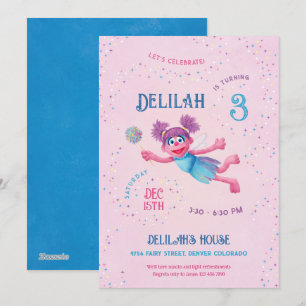 アビー・カダビー セサミストリート 誕生日パーティー 招待状