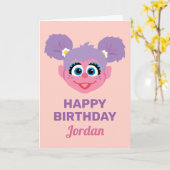 アビー・カダビー | フラワーフェイス | ハッピーバースデー カード (黄色い花)