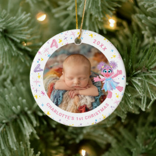 アビー・カダビー 赤ちゃんの最初のクリスマス 写真入りセラミックオーナメント セラミックオーナメント