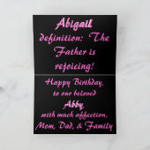 アビーBデイカード カード (内部)