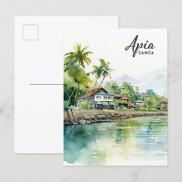 アピアサモア水の色絵を描の旅行 ポストカード