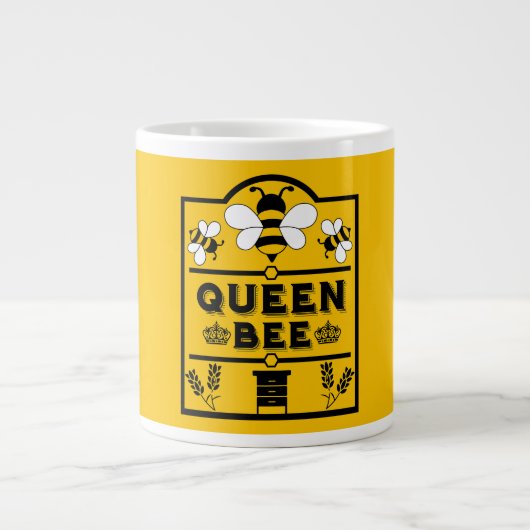 アピラおもしろいーハニークイーンビー ジャンボコーヒーマグカップ (正面)