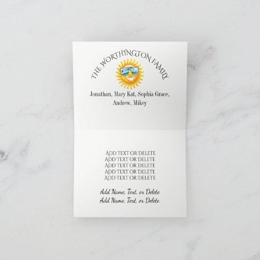 アピンクフラミンゴファミリーホリデーズフォーダイ シーズンカード (内部)