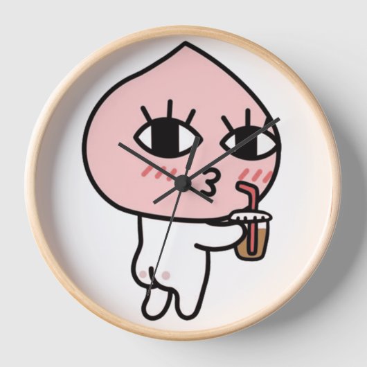 アピーチとアイスコーヒー 壁時計 (正面)