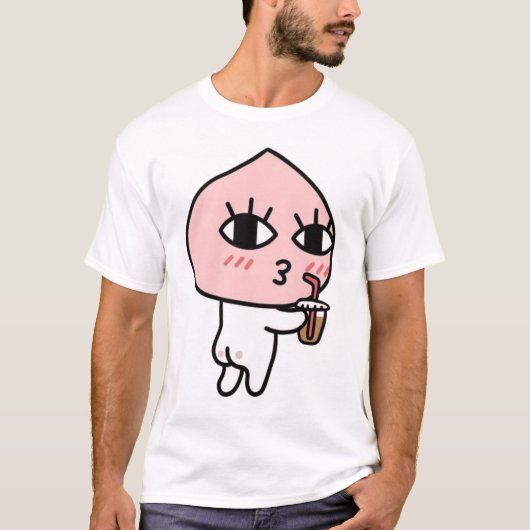 アピーチとアイスコーヒー Tシャツ (正面)