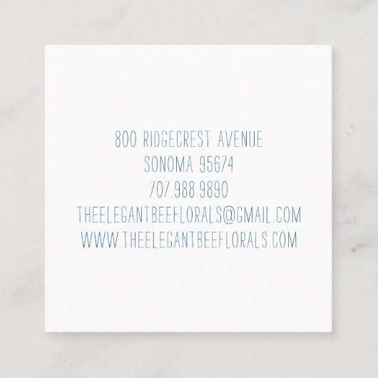 アピールビーハニージャーフローラ スクエア名刺 (裏面)