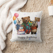 アピー誕生日ベアトリオ装飾用クッション16x16 クッション (ブランケット)