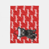 アフおもしろいェンピンシェ犬の名前のクパターン(の模様が)あるリスマス フリースブランケット (正面)