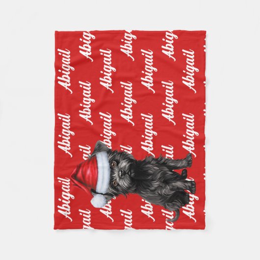 アフおもしろいェンピンシェ犬の名前のクパターン（の模様が）あるリスマス フリースブランケット (正面)