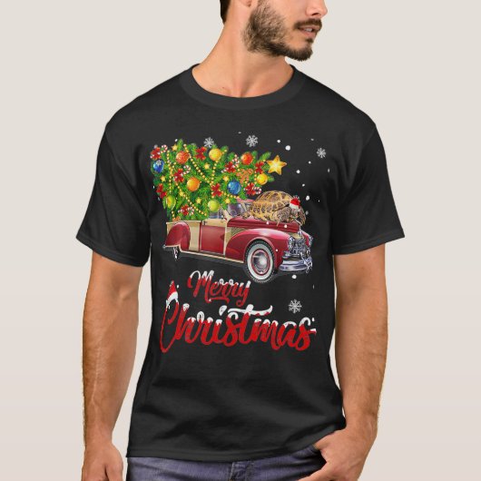 アフおもしろいリカのカメがクリスマスTを運転 Tシャツ (正面)