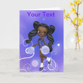 アフかわいらしリカ系アメリカ人チアリーダーグリーティングカード カード (黄色い花)