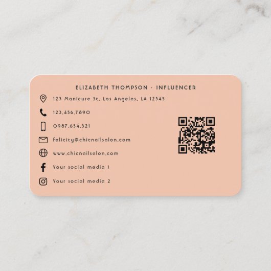 アフはっきりしたロセントリック黒人女性ヘアサロンブランディング 名刺 (裏面)