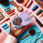 アフはっきりしたロセントリック黒人女性ヘアサロンブランディング 名刺