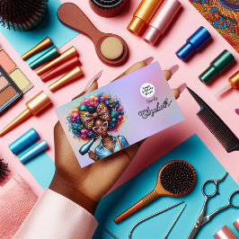 アフはっきりしたロセントリック黒人女性ヘアサロンブランディング 名刺