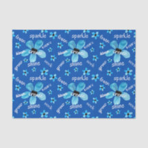 アファメーション付きの青い水彩花