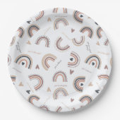 アファメーション ボーホー レインボー テーマ パーティー 紙皿 (正面)