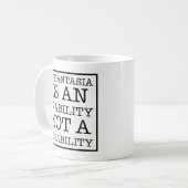 アファンタシアは無能である、黒いフォント コーヒーマグカップ (正面左)