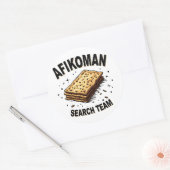 アフィコマンの検索チームHanukkahユダヤ人の食品愛好家 ラウンドシール (封筒)