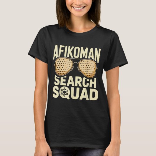 アフィコマン・サーチ・スカッド ユニークなペサハ・セデル Tシャツ (正面)