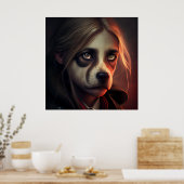 アフィッシュ・フェムファナッツィ犬の衣裳ドロー ポスター (キッチン)