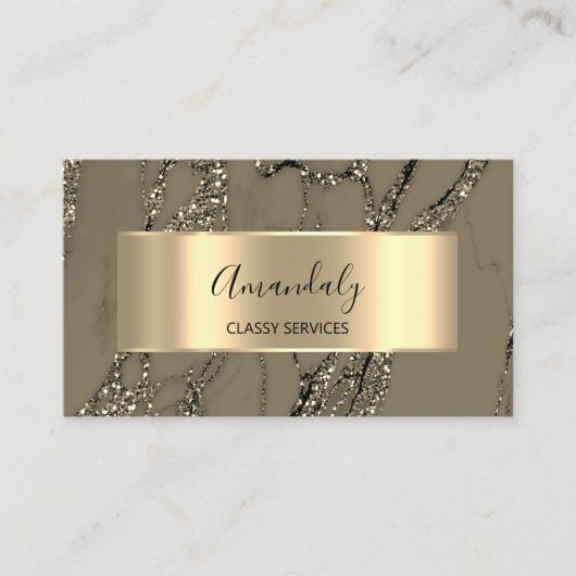 アフィリエイトマーケティングコンサルティング金ゴールドグリッター大理石 名刺 (正面)