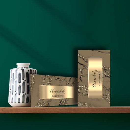 アフィリエイトマーケティングコンサルティング金ゴールドグリッター大理石 名刺