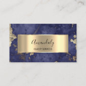 アフィリエイトマーケティングコンサルティング金ゴールドネイビーマーブル 名刺 (正面)