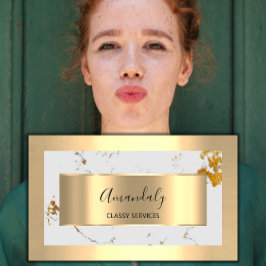 アフィリエイトマーケティングコンサルティング金ゴールドフレーム大理石 名刺