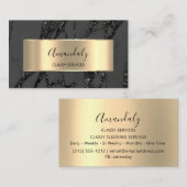 アフィリエイトマーケティングコンサルティング金ゴールドブラックマーブル 名刺 (正面/裏面)