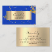 アフィリエイトマーケティングコンサルティング金ゴールドブルーマーブル 名刺 (正面/裏面)