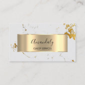 アフィリエイトマーケティングコンサルティング金ゴールドホワイトマーブル 名刺 (正面)