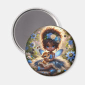 アフェアリーと彼女のライオンのカッブブルー マグネット (正面/裏面)