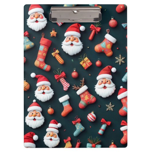 アフェスティバルタペストリーサンタとクリスマス応援 クリップボード (正面)